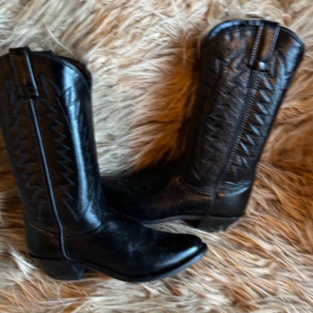 Vintage New Smooth 100% Leather Cowboy Boots by Sheplers size 8 Women